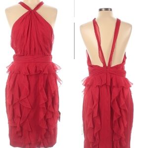 NWT Jason Wu collection red backless ruffle dress